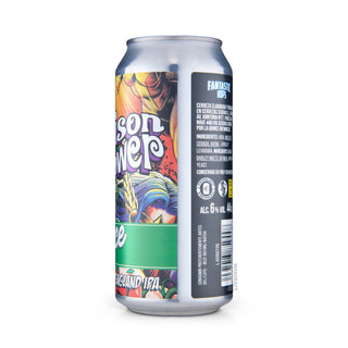 Right side of NEIPA LA QUINCE Poison Flower 44cl craft beer can - Available at Mascraft
