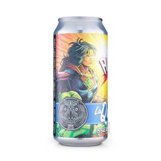 Left side of West Coast LA QUINCE Radiant Fury 44cl craft beer can - Mascraft catalog