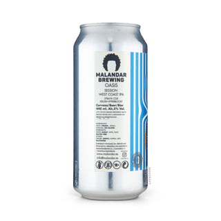 Left side of Session IPA MALANDAR Oasis 44cl craft beer can - Mascraft catalog