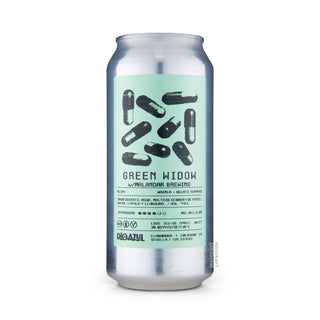 Cerveza NEIPA RÍO AZUL & MALANDAR Green Widow 44cl vista frontal - Comprar en Mascraft