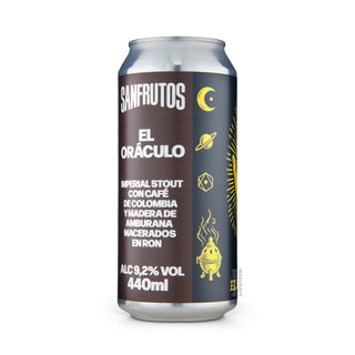 Lateral izquierdo Imperial Stout SANFRUTOS El Oráculo 44cl - Catálogo Mascraft