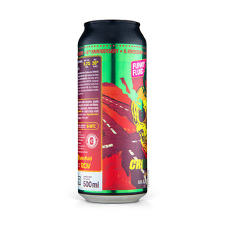 Left side of DIPA FUNKY FLUID & FLATLAND Crossroads 50cl craft beer can - Mascraft catalog
