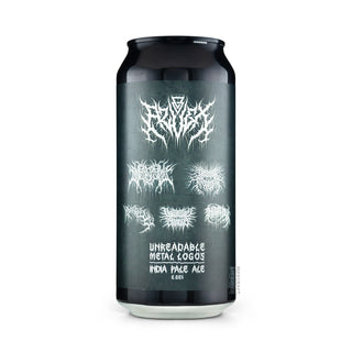 Cerveza Hazy IPA AZVEX Unreadable Metal Logos 44cl vista frontal - Comprar en Mascraft
