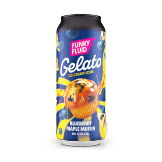 Cerveza Pastry Sour FUNKY FLUID Gelato: Blueberry Maple Muffin 50cl vista frontal - Comprar en Mascraft