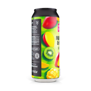 Lateral izquierdo de cerveza Fruit SOUR FUNKY FLUID Mango & Kiwi 50cl - Catálogo de Mascraft