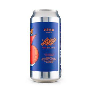Perfil derecho de cerveza Hazy DIPA VERDANT & OMNIPOLLO & FREAK FOLK & MESSOREM  & BELLWOODS & GREAT DIVIDE & DEEP FRIED Three Times Three Vol. 7 44cl - Disponible en Mascraft